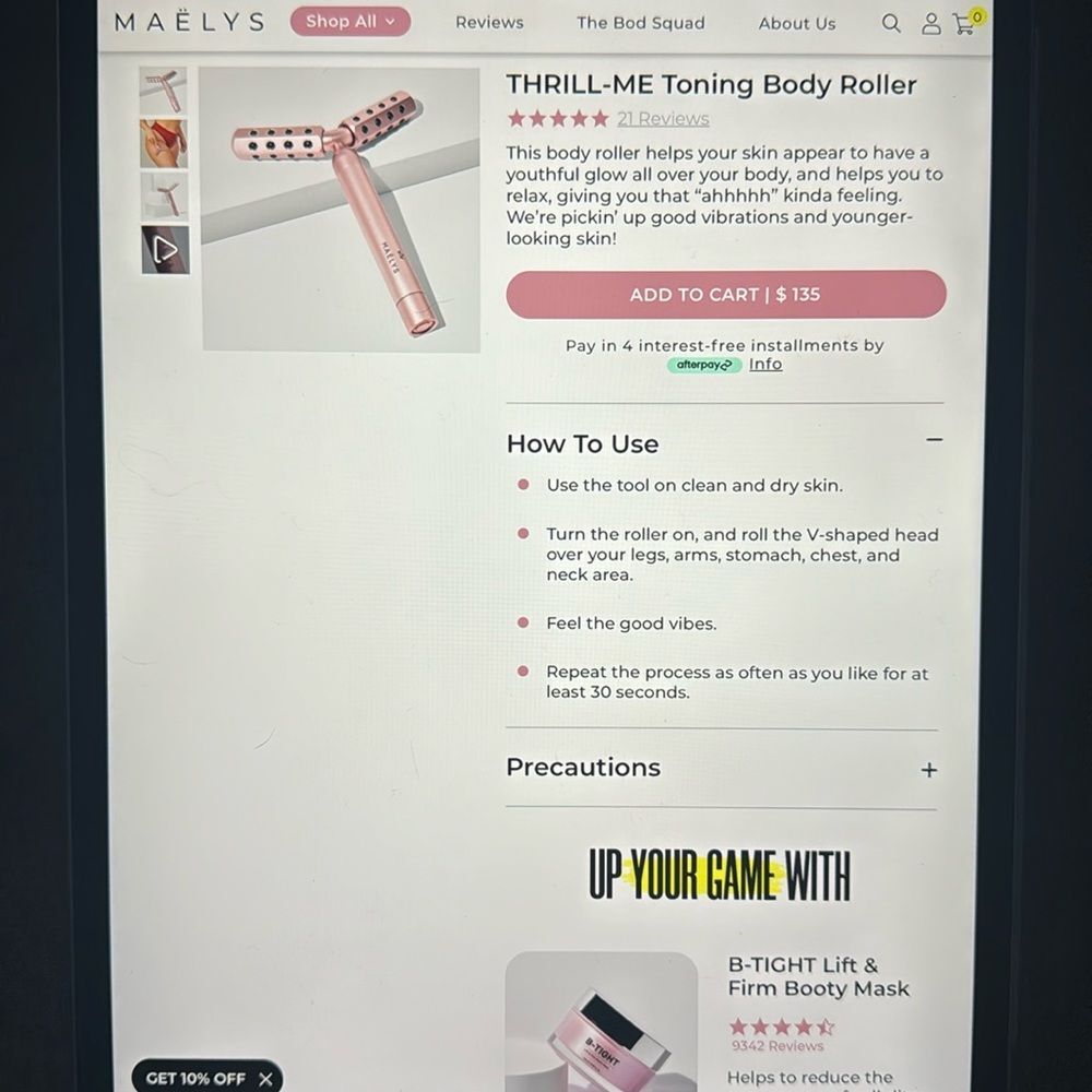 Maely’s thrill-me toning body roller paid 135-